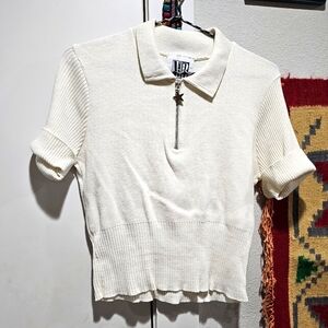 Vintage Mixed Blues cropped cardigan M/L